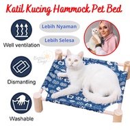 Katil Tidur Kucing Kayu Buaian Pet Cat Dog Wooden Hammock Bed Katil Kucing Cat Bed Cat Hammock