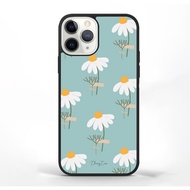 Case iphone 17 16 15 14 13 12 11 Mini Plus Pro Max TPU Rubber Custom Blue Daisy Wallpaper
