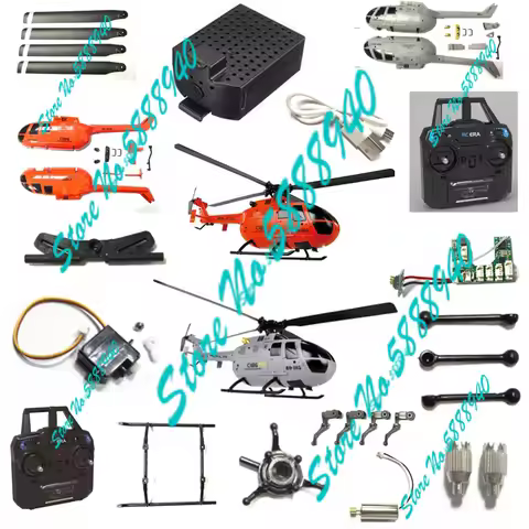 C186 BO-105 Remote Control Stunt RC Helicopter Spare Parts 7.4V 350mAh Battery USB Cover Controller 
