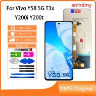 smhdmy For vivo Y58 5G T3x Y200i Y200t LCD Display Touch Screen Replacement