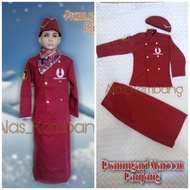 New!!! Long Maroon Flight Attendant Uniform (Hijab Children's Flight Attendant)