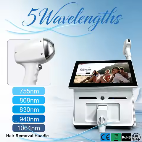 Professional 5000w Soprano Diode Laser Hair Removal 6 Waves755 940 810 8301064 808nm CE Certificate 