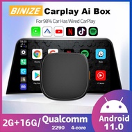 Binize CarPlay Ai Box Android 11.0 Wireless Carplay Android auto 2G+16G Qualcomm 4-Core Netflix Youtube For VW Kia Toyota Volvo