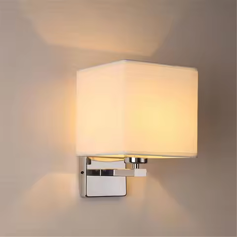 Modern Nordic Style E27 Wall Lamps Stainless steel Indoor Bedroom fabric Wall Light Reading Study Li