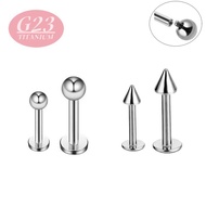 G23 Ball Pointed Cone Internal Threaded Earrings Vacuum Plating Tongue Stud Jewelry F136 Titanium Al