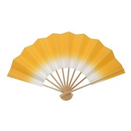 [ Direct from JAPAN ] Bokashi Mai Fan, White Bamboo, 9 cm, 5 minutes, &lt;&gt; Yellow, Perfect for practice! Also suitable for dance and festival dance! Authentic Item