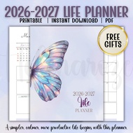2026 - 2027 Life Planner Digital Printable Pdf Journal Book Notebook Notepad Diari Daily Monthly Goo