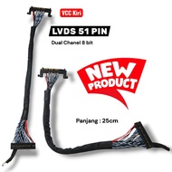 LVDS 51Pin Vcc Cable 25cm Length FHD Socket