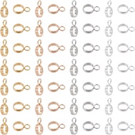 UNICRAFTALE About 80pcs 4 Colors Stainless Steel Ring Bail Beads Charm 4mm Inner Hanger Links Connec