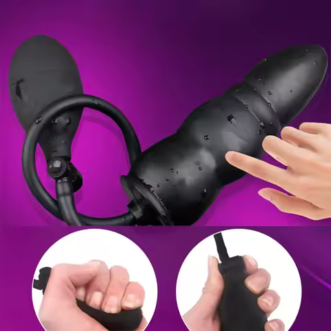 WETIPS Silicone Inflatable Enema Nozzle Rinse Expander Anal Douche Dilator Enema Buttplug Expanding 