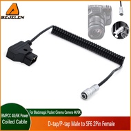 D-tap to SF6 2Pin Female Coiled Power Cable for BMPCC 4K/6K Blackmagic Pocket Cinema Camera 4K/6K/pr