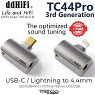 DDHiFi TC44Pro Lightning / USB-C to 4.4mm TRRRS Balanced Right-angle USB DAC Adapter