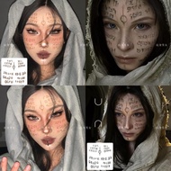 【贵在运费】万圣节装扮贴纸新款沙丘贴纸万圣节木乃伊女脸上符号文字恐怖COS伤疤逼真纹身贴 【Shipping costs are high】Halloween costume stickers, ne