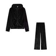 ONFIN ตัวอักษรคริสตัล ชุดวิ่งกำมะหยี่ แขนยาวแขนยาว ชุด2ชิ้น ชุดวอร์มผู้หญิง Y2K แฟชั่นสำหรับผู้หญิง