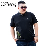 VSheng เสื้อเชิ้ตขนาดใหญ่โปโลขนาดใหญ่พิเศษชาย2024 XXL-7XL เดรสคอปกแขนสั้นเสื้อ140กก.