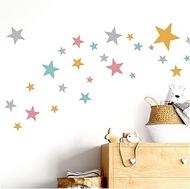 Little Deco DL409 Wall Sticker 60 Stars Children's Room Girls Stars I Mint Yellow Pink I Many Colour