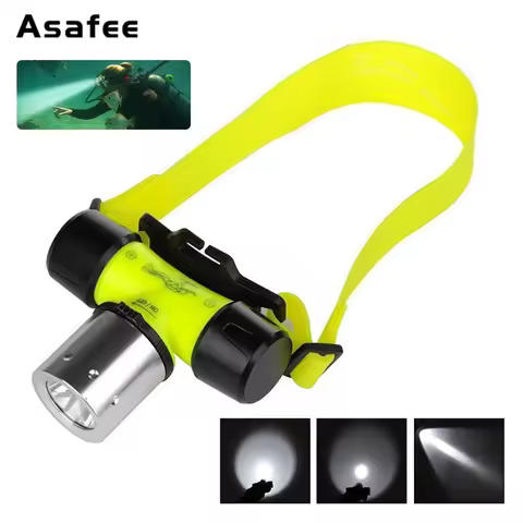 Asafee 50M Underwater Diving Headlamp Canister 800LM T6 LED Nitecore Waterproof Headlight Scuba Lant