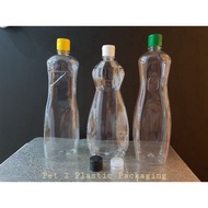 PET 2 1000ML (1 Litre) Empty Detergent Bottle With Flip Top Cap Botol Sabun Pinggan (10 Pcs Per Orde