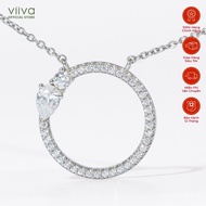 Toi et Moi You And Me Circle Pendant Necklace with Sparkling CZ Stone 925 Sterling Silver