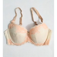 Luludi Bra Original Cut Label Underwire Thin Foam Brocade Lace Material Size 36E