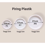 Plastic Plate (50Pcs Contents) - Dinner Plate - Plastic Cake Plate
