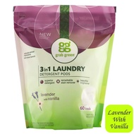 Grab Green, 3-in-1 Laundry Detergent Pods, Lavender with Vanilla, 60 Loads,2lbs, 6oz (1,080 g)