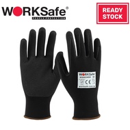 WORKSAFE N800 Breathable Nitrile Micro Foam Seamless Nylon Liner Safety General Gloves - Black