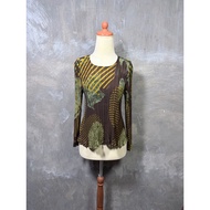 Y2K Unknown Japanese Pleats Longsleeve Women Tops Issey Miyake Style