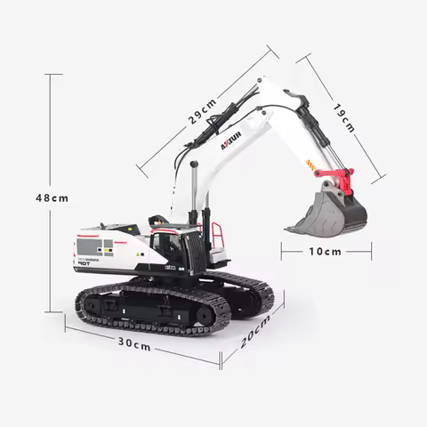 RC Excavator 1/14 HUINA Metal Truck Car Remote Control Model 1594 Light Battery Sound Outdoor Model 