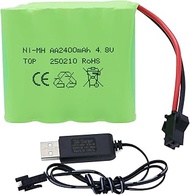 Tosiicop 4.8 V 2400 mAh RC Battery - AA NiMH Rechargeable Remote Controlled Car Battery Pack RC Rech