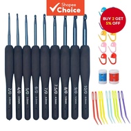Soft Handle Crochet Hook Set - Silicone Grip Weaving Tools for DIY Hats, Bags & Accessories-31pcs