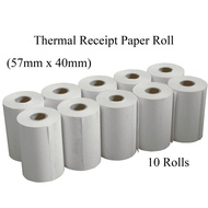 Thermal Paper Roll 57mm x 40mm 1 Roll/ 10 Rolls