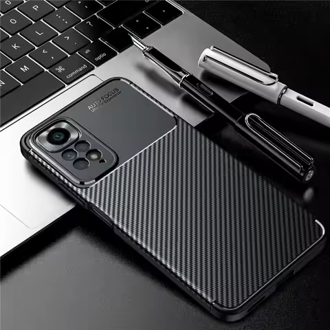 Carbon Fiber Cover Case For Redmi Note 11 Pro 4G 5G Soft Bumper Silicone Funda Matte Case For Xiaomi
