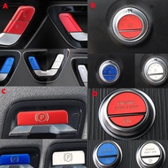 Car Engine Start Stop Electronic Handbrake Switch Buttons Cover Stickers For Mercedes Benz C Class W