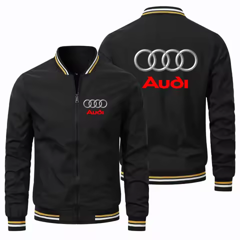 2025 Autumn New Motorcycle Jacket Audi A4 A6 A8 Q5 Q7 RS Logo Print Jacket Fashion Biker Jacket Raci