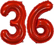 40 Inch Number Foil Balloon Number 36 Jumbo Giant Balloon for 36th Birthday Party Decoration Wedding