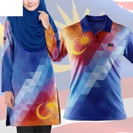 baju merdeka Muslimah Malaysia Merdeka Jersey Baju Labuh Couple Muslimah Sportwear