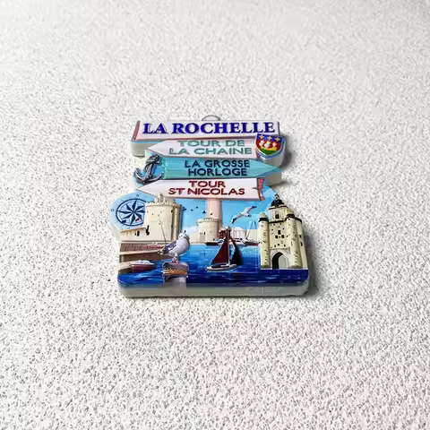 1pc, Harbour La Rochelle Tourist Souvenirs Home Decor Items Arts and Crafts Instructions 3D Magnetic