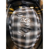 Beautiful Trendy American Skateboard DGK Flannel Embroidered Plaid Tooling Street Fake Two-Piece Hoo