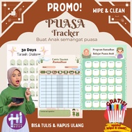 Ramadhan Tracker | Wall Planner a3+ (large) | Fasting | Habbit Track Ramadhan | Ramadan FREE wipe & 