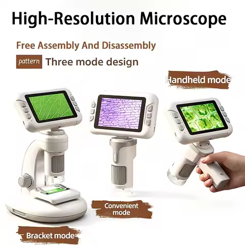 Microscope 1600X Handheld Microscope 4Inch Screen Multifunctional Mini Portable Digital HD Microscop
