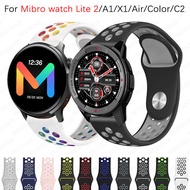 Silicone Breathable Strap For Mibro watch Lite 2 / C3 / A2 / A1 / X1 / Air / Color / C2 Smart Watch 