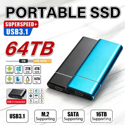 Space Saving Thin Profile External SSD, High Bandwidth Type-C Connection, Generous 4TB 12TB Capacity