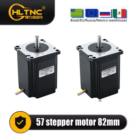 Nema 23 Stepper Motor 2.2N.m 57HS82mm 314ozin Dual Axle 6.35/8mm Single Axle 6.35mm/8mm Current 4.0A