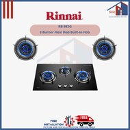 RINNAI RB-983G 3 Burner Flexi Hob Built-In Hob Tempered Glass (Black) Top Plate