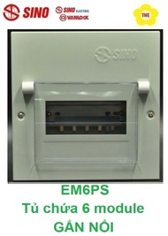 Tủ điện SINO - Chứa 6 đường ( 6 MODULE / 6 CỰC ) / TỦ ĐIỆN ÂM TƯỜNG KIM LOẠI EM6PL - TỦ ĐIỆN GẮN NỔI