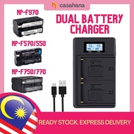 🔥DUAL CHARGER LCD DISPLAY🔥 Proocam Camera Battery for Sony Np-F570 Np-F770 Np-F970 Battery LED Camco
