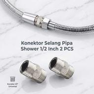 Konektor Selang Pipa Shower Stainless Steel Hose Extender 2PCS - OK2