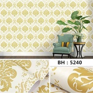 WALPAPER STIKER DINDING MOTIF ULIR PUTIH SILVER 45 CM X 8 METER | ANTI AIR | SOLUSI DEKORASI Wallpap