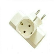 JTTOP" BROCO GROUND PLUG 3-WAY BRANCH PLUG / PLUG ADAPTOR WITH EARTH